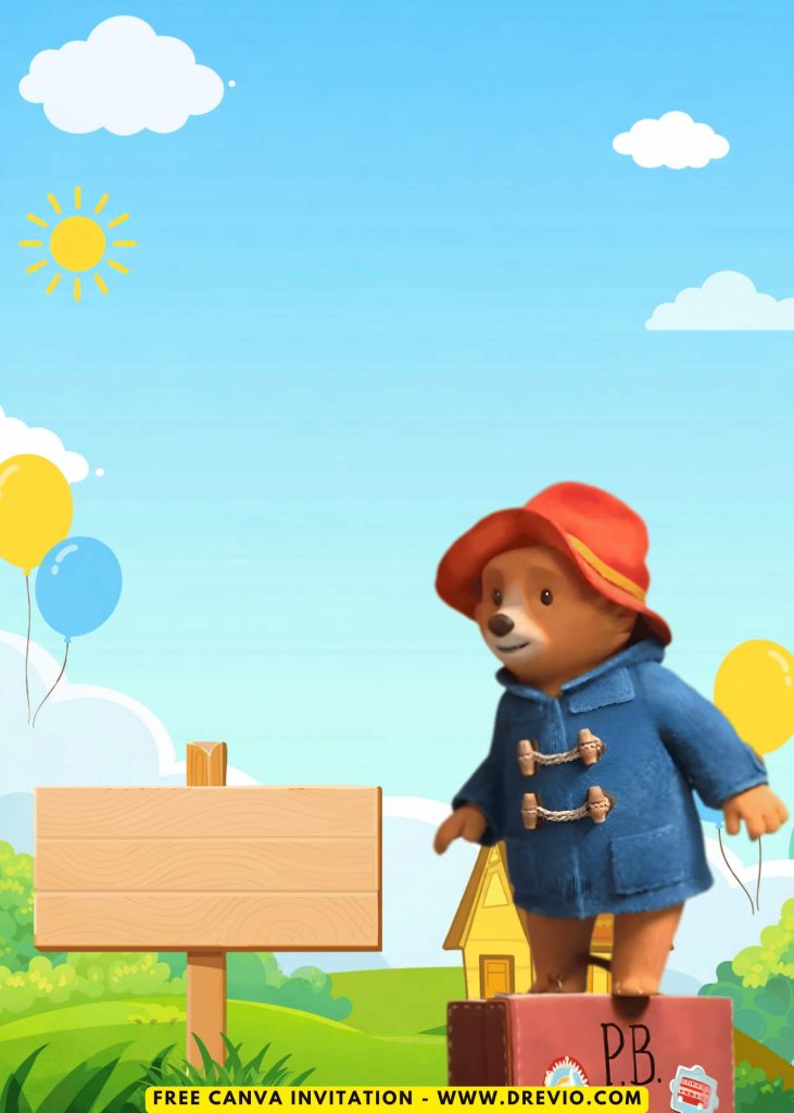 Free and Editable Clueless Paddington Bear Invitation Templates Made in Canva. Customize Online for free