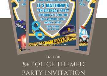 Free and Editable Police Birthday Birthday Invitation Templates Made in Canva. Customize Online for free