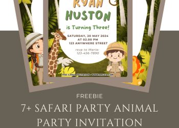 Free and Editable Safari Birthday Invitation Templates Made in Canva. Customize Online for free