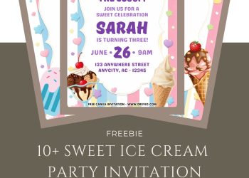 Free and Editable Sweet Ice Cream Invitation Templates Made in Canva. Customize Online for free