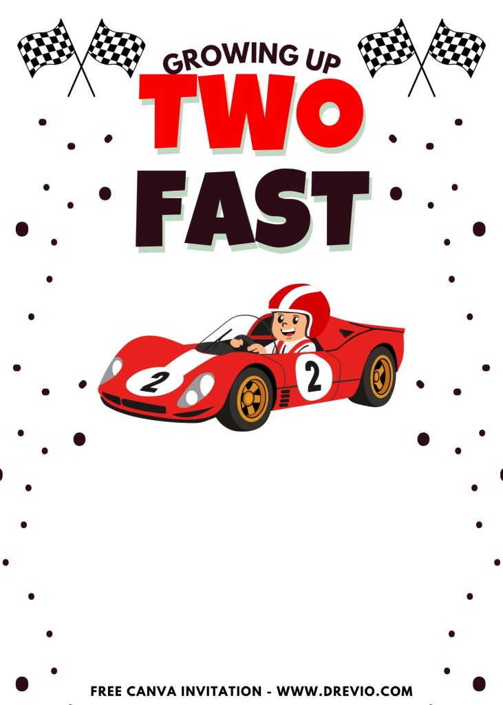 Free and Editable 2 Fast 2 Furious Race Car Invitation Templates Made in Canva. Customize Online for free