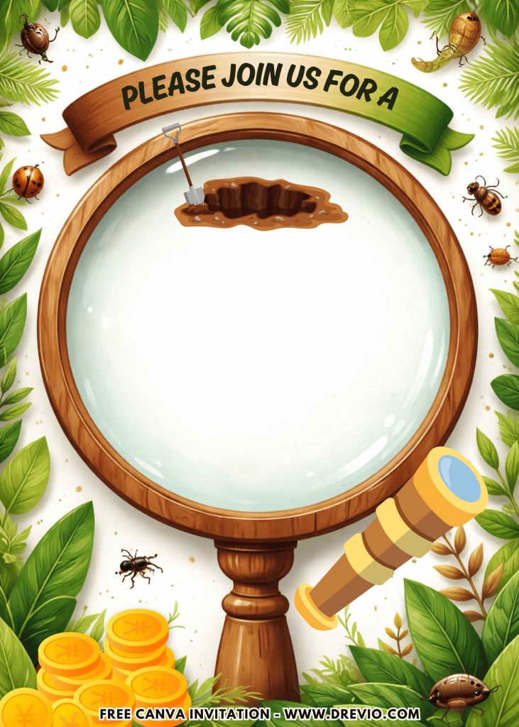 Free and Editable Backyard Scavenger Hunt Invitation Templates Made in Canva. Customize Online for free