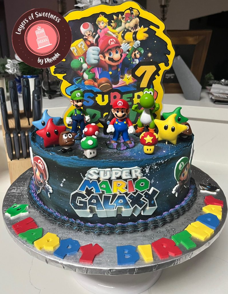 Super Mario Galaxy Birthday Cake