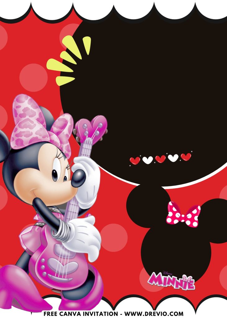 Free and Editable Magical Minnie Mouse Birthday Invitation Templates Made in Canva. Customize Online for free