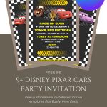Free Canva Lightning McQueen And Friends Party Invitation