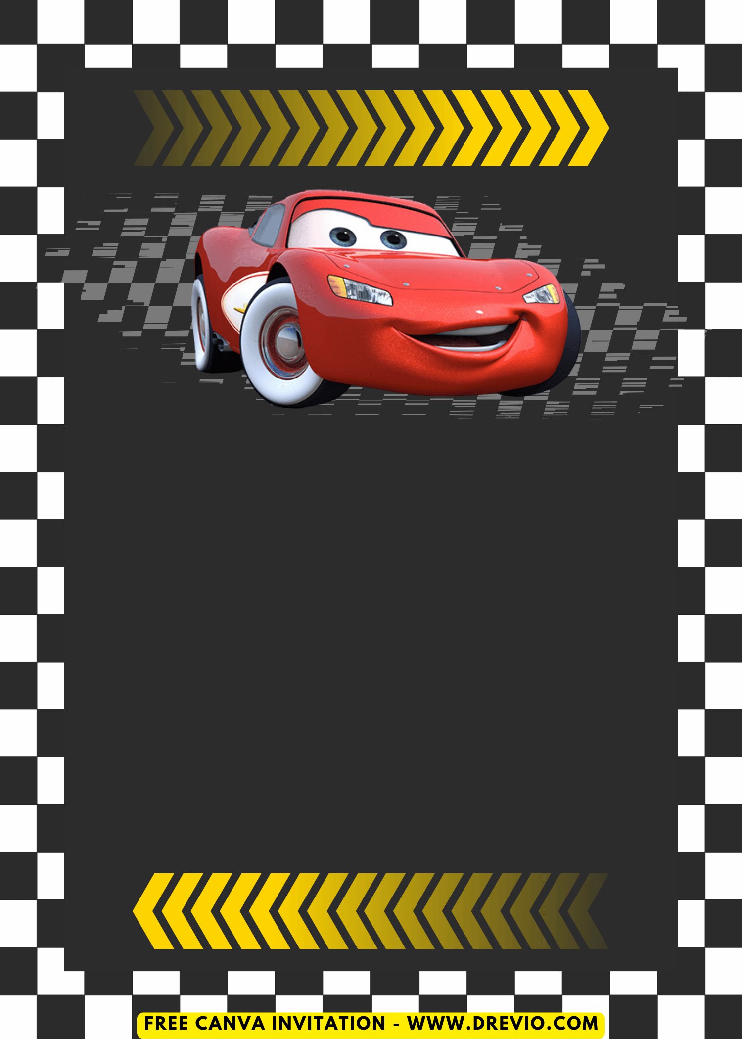 Free and Editable Adorable Disney Cars Birthday Invitation Templates Made in Canva. Customize Online for free