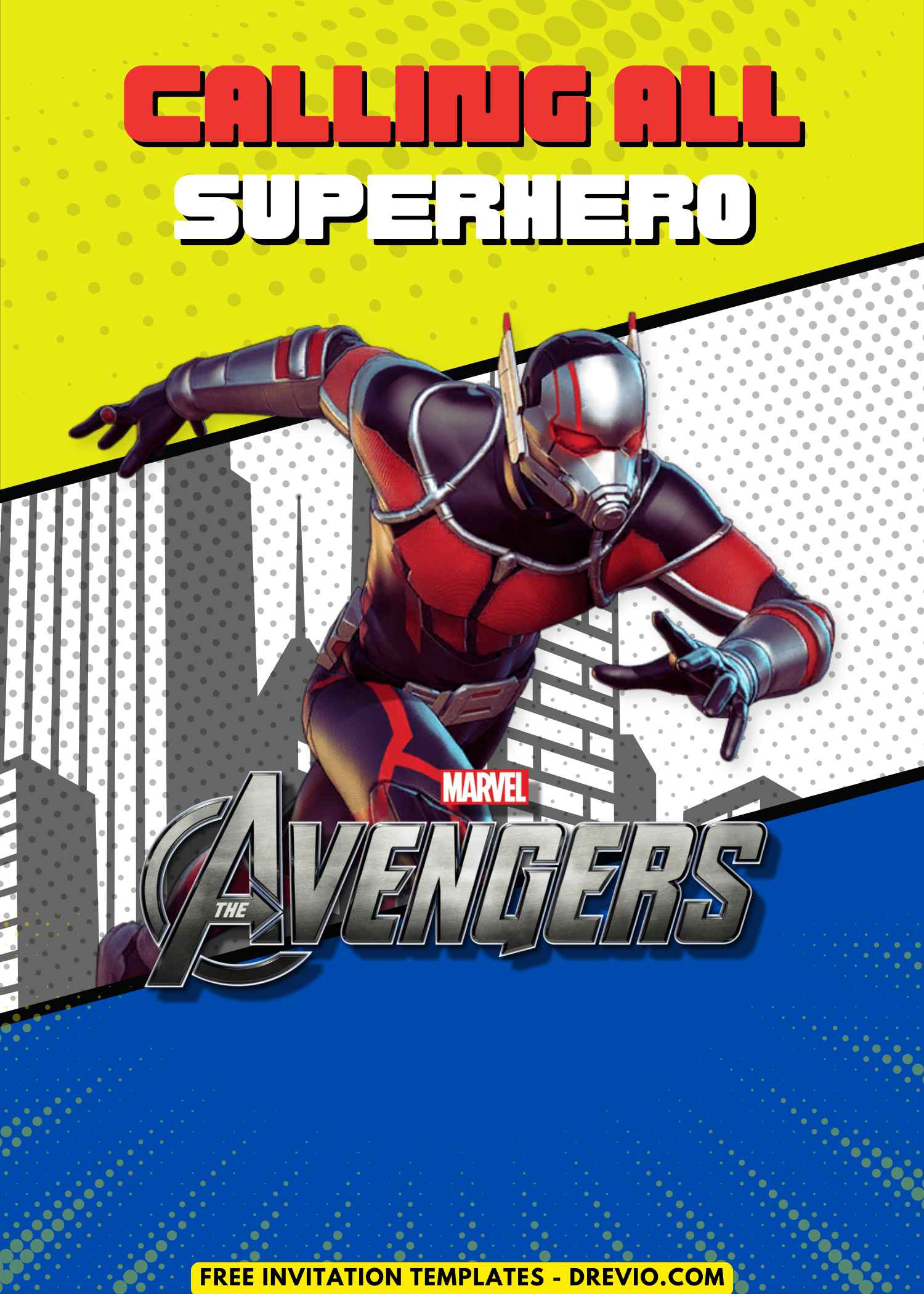 Free and Editable Epic Marvel Avengers Birthday Invitation Templates Made in Canva. Customize Online for free