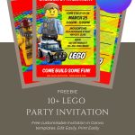 Colorful LEGO Birthday Invitations For Kids