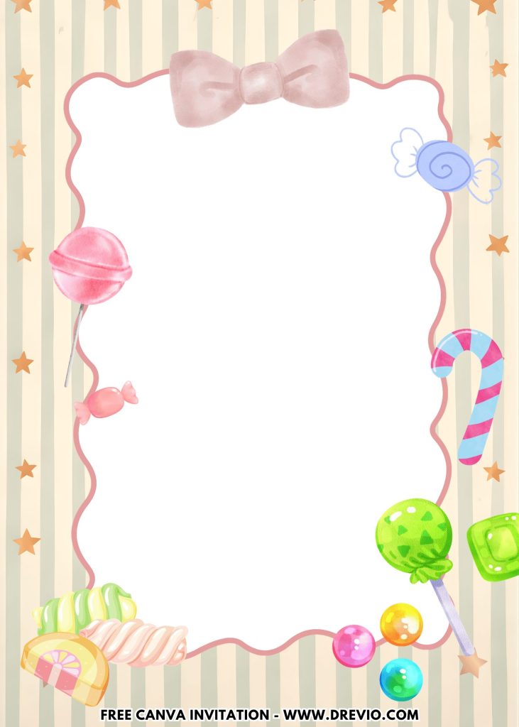 Free and Editable Pink Lollipop Sweet One Birthday Invitation Templates Made in Canva. Customize Online for free