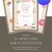 Free and Editable Adorable Sweet One Birthday Invitation Templates Made in Canva. Customize Online for free