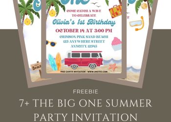 Free and Editable The Big One Birthday Invitation Templates Made in Canva. Customize Online for free