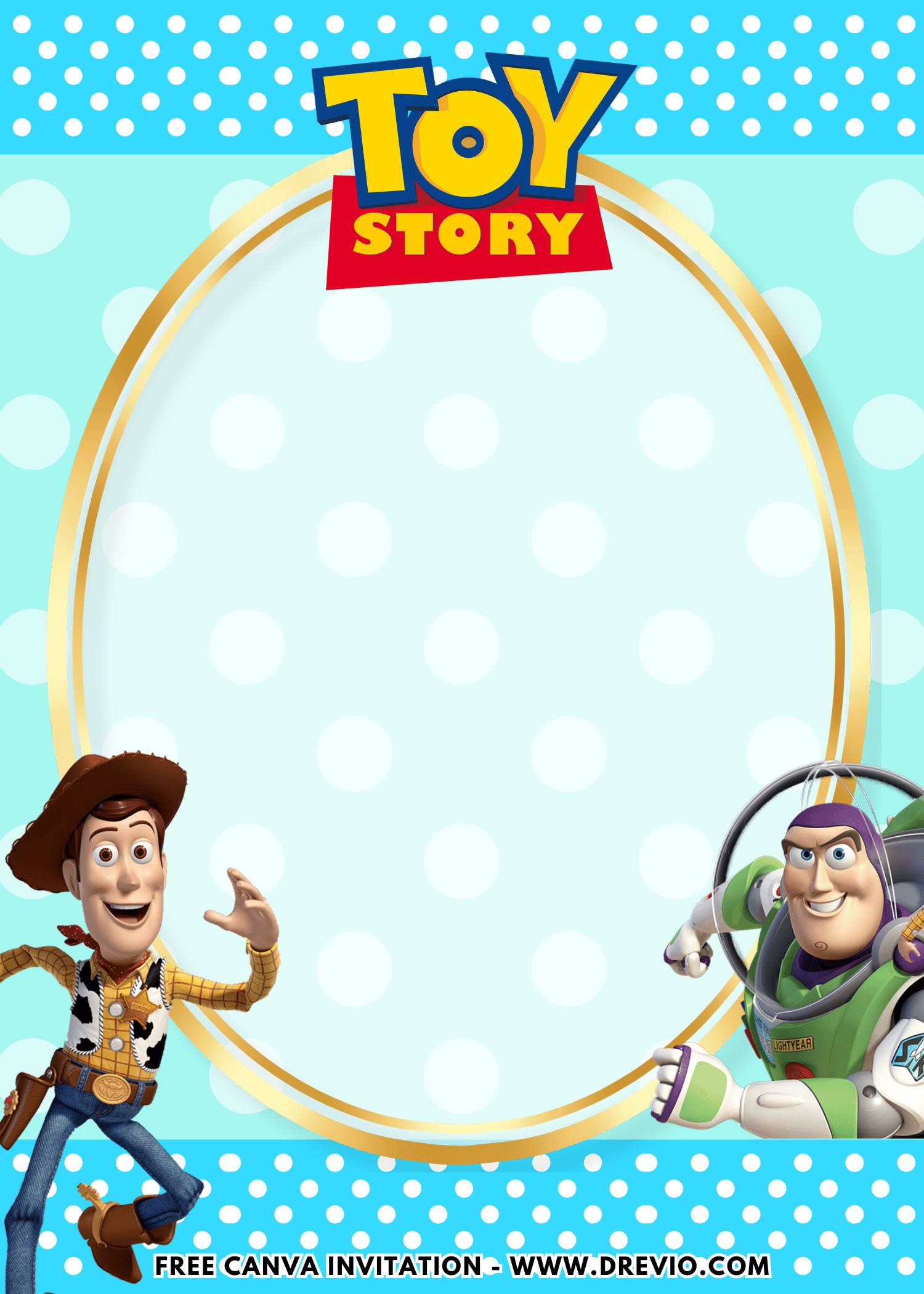 Free and Editable Lovely Toy Story Birthday Invitation Templates Made in Canva. Customize Online for free