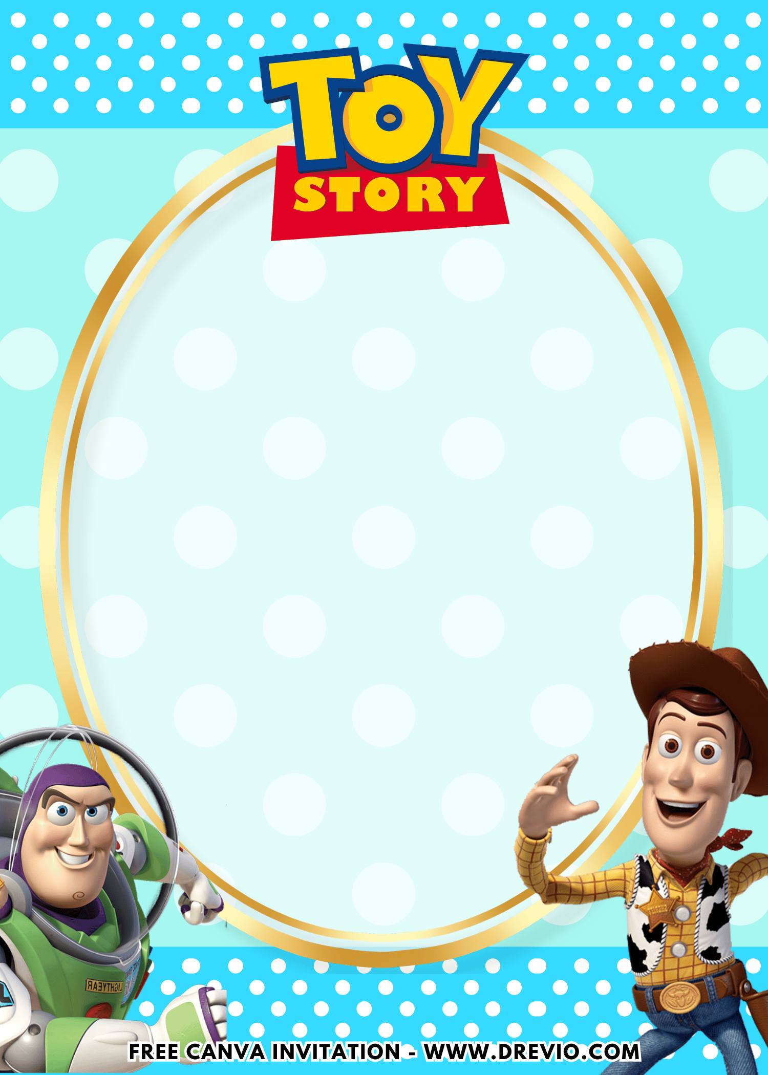 Free and Editable Fun Toy Story Birthday Invitation Templates Made in Canva. Customize Online for free