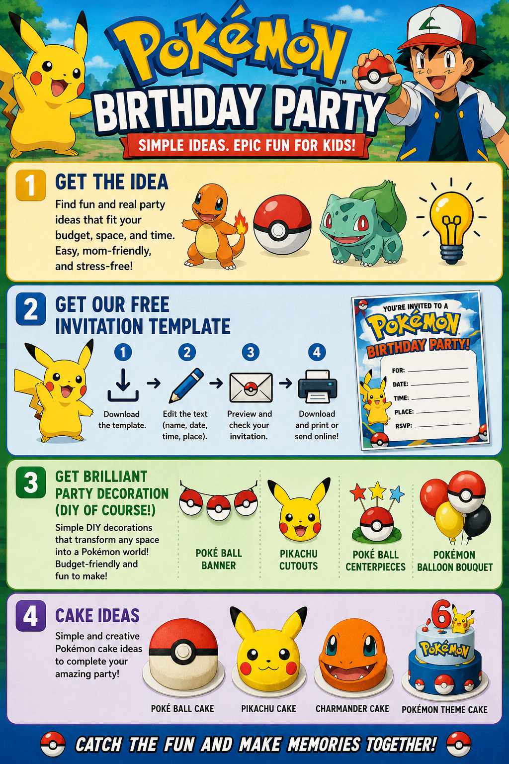 DIY Pokemon Hosting Party Planner Instruction