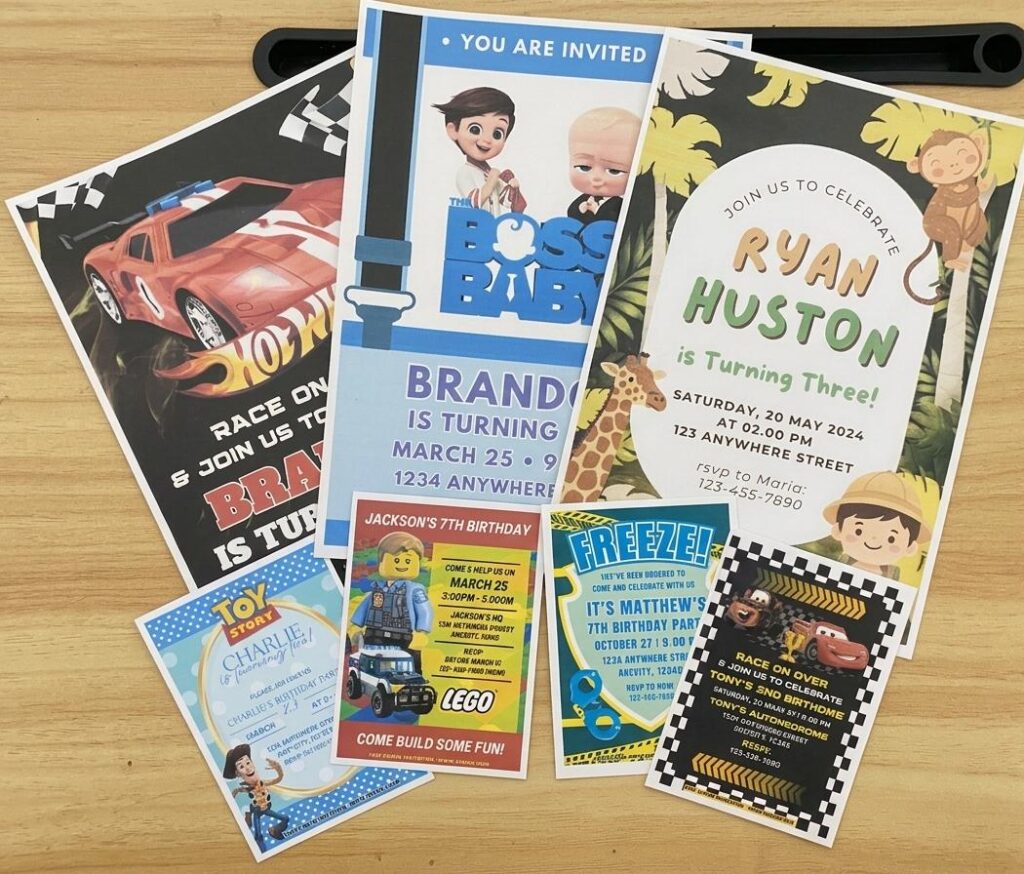 DIY Custom Lego, Disney Cars, Toy Story, Hot Wheels, Boss Baby and Jungle Animals Birthday Invitation