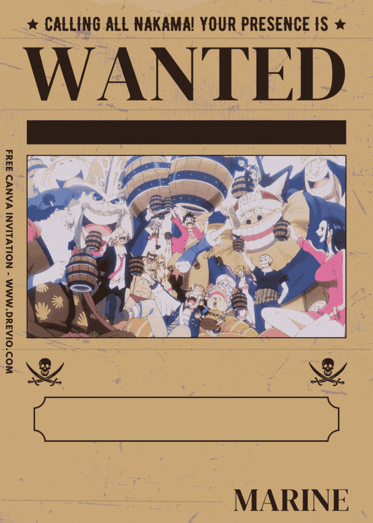 Free and Editable One Piece Luffy with Dorry and Brogy Birthday Invitation Templates Made in Canva. Customize Online for free