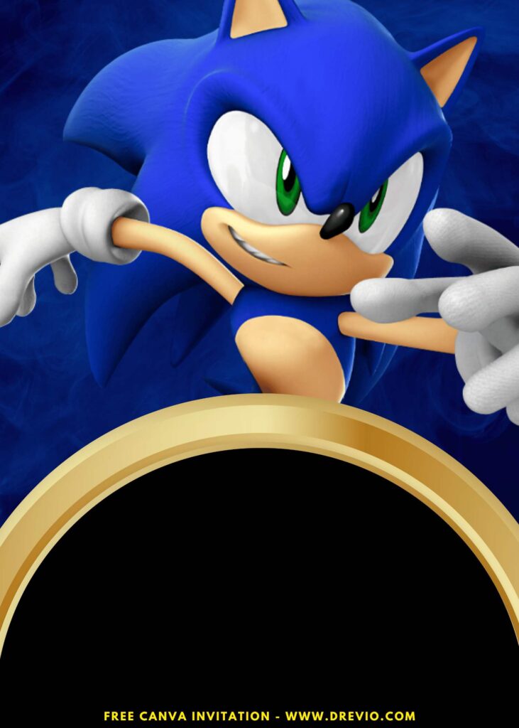 Free and Editable Running Sonic the Hedgehog Birthday Invitation Templates Made in Canva. Customize Online for free