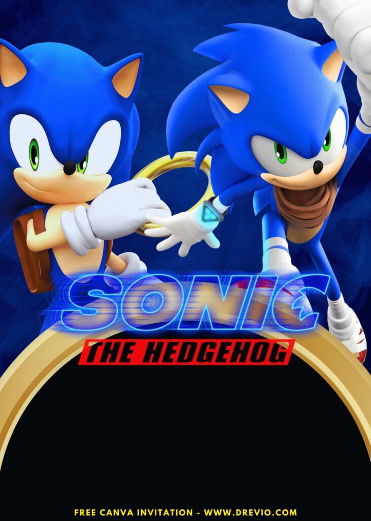 Free and Editable Epic Sonic the Hedgehog Birthday Invitation Templates Made in Canva. Customize Online for free