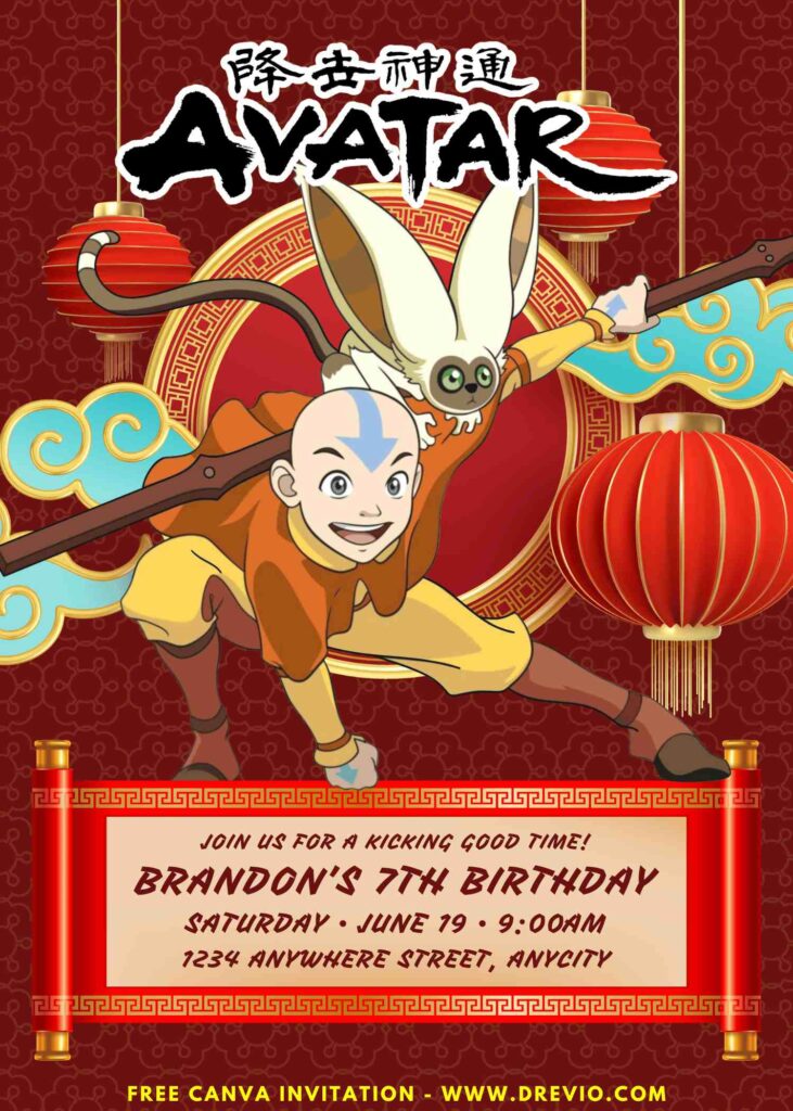 Free and Editable Avatar Birthday Invitation Templates Made in Canva. Customize Online for free