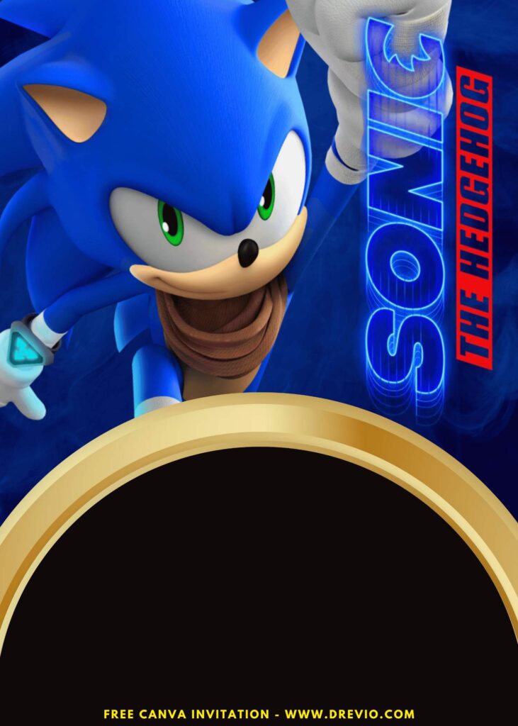 Free and Editable Sonic the Hedgehog  Nintendo Game Birthday Invitation Templates Made in Canva. Customize Online for free