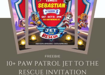 Free and Editable Awesome PAW Patrol Jet to the Rescue Birthday Invitation Templates Made in Canva. Customize Online for free
