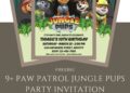 Free and Editable Adorable Paw Patrol Jungle Pups Birthday Invitation Templates Made in Canva. Customize Online for free