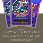 11+ Epic PAW Patrol Ready Race Rescue Invitation (Editable Canva)