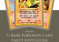 Free and Editable Rare Pokemon Card Birthday Invitation Templates Made in Canva. Customize Online for free
