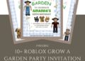 Free and Editable Roblox Grow A Garden Birthday Invitation Templates Made in Canva. Customize Online for free
