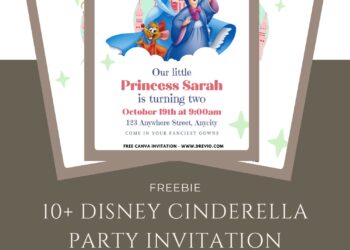 Free and Editable Disney Princess Cinderella Birthday Invitation Templates Made in Canva. Customize Online for free