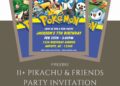 Free and Editable Adorable Pokemon Pikachu and Friends Birthday Invitation Templates Made in Canva. Customize Online for free