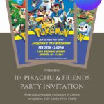 11+ Pokemon Pikachu And Friends Invitation (Canva Template)