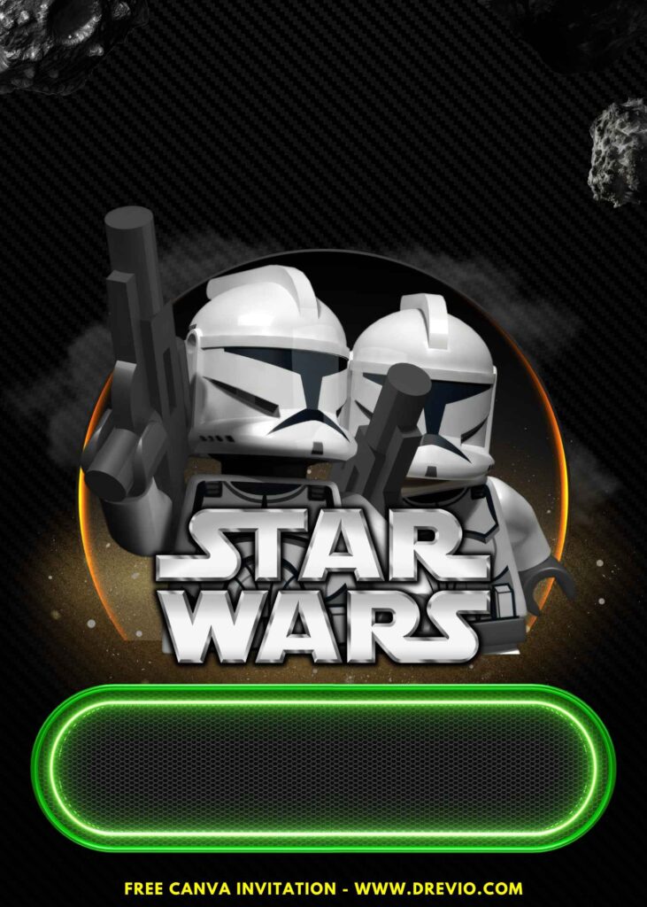 Free and Editable Chibi Star Wars Stormtroopers Birthday Invitation Templates Made in Canva. Customize Online for free