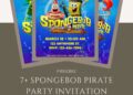 Free and Editable Adorable SpongeBob Pirate Movie Birthday Invitation Templates Made in Canva. Customize Online for free