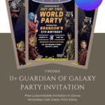 11+ Guardians of the Galaxy Birthday Invitation Templates (Editable Canva)