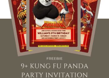 Free and Editable Kung Fu Panda 4 Movie Birthday Invitation Templates Made in Canva. Customize Online for free