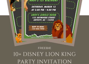 Free and Editable Disney Lion King Birthday Invitation Templates Made in Canva. Customize Online for free