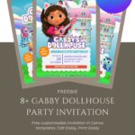 8+ FREE Gabby’s Dollhouse Birthday Invitations (Canva Templates + Party Activities)