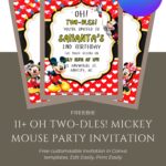 Oh Two-dles Mickey Mouse Birthday Invitations + 11+ FREE Canva Templates & Party Ideas