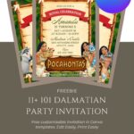11+ FREE Editable Pocahontas Birthday Invitations with Matching Party Ideas (Canva Templates)