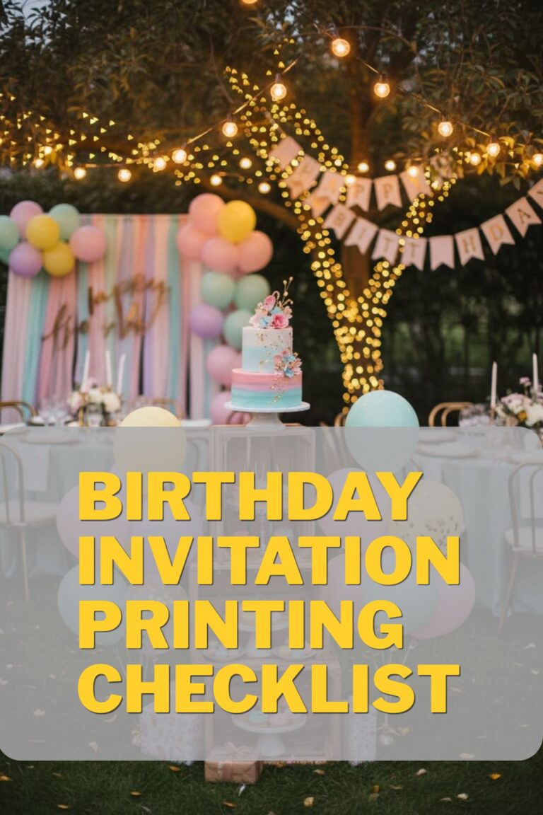 Birthday Invitation Printing Checklist